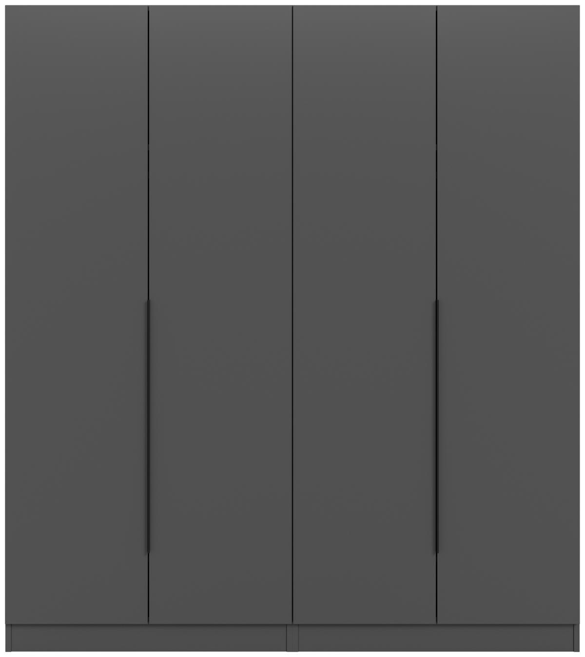 Drehtürenschrank KOPENHAGEN ca.160x181x52cm Anthrazit - Anthrazit/Schwarz, MODERN, Holzwerkstoff/Kunststoff (160/181cm) - MID.YOU