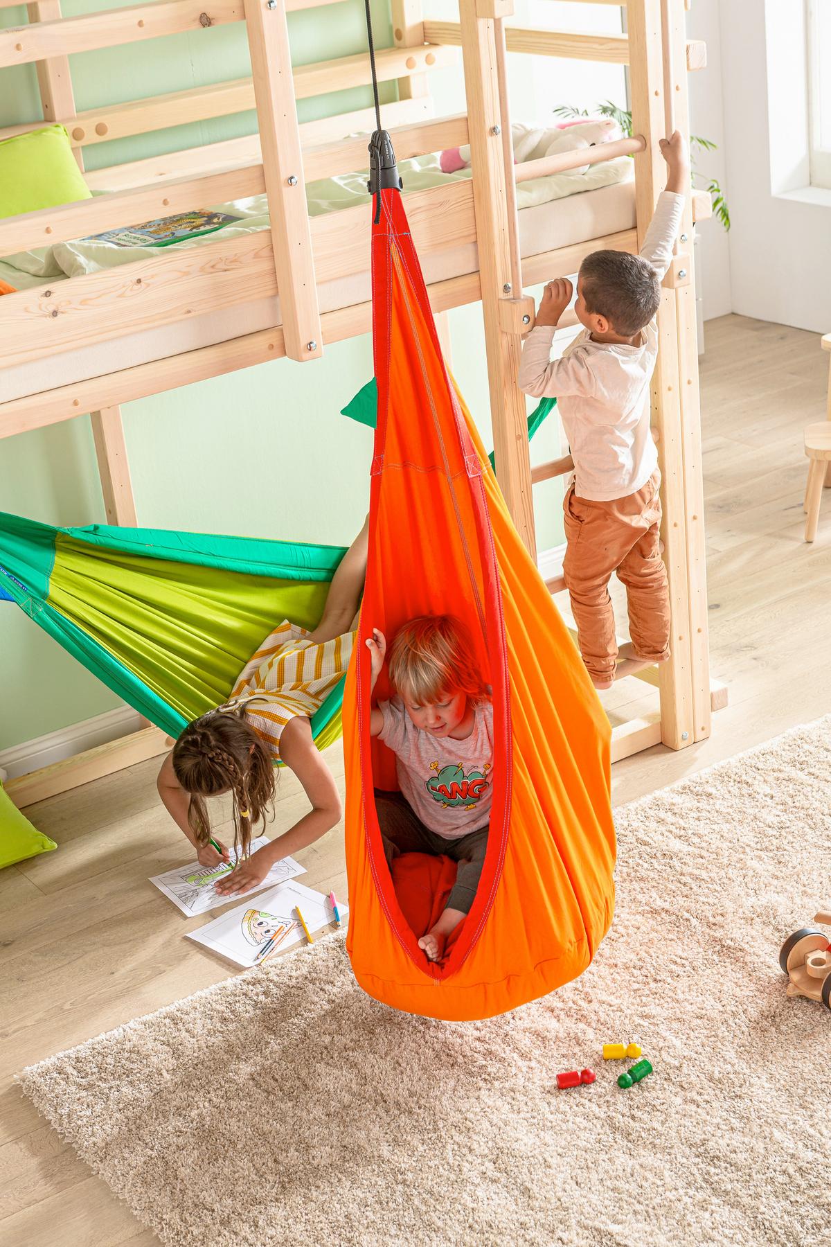 Kinderhängesessel Kids Orange - Dunkelorange/Orange, KONVENTIONELL, Textil (70/200-400/150cm) - La Siesta