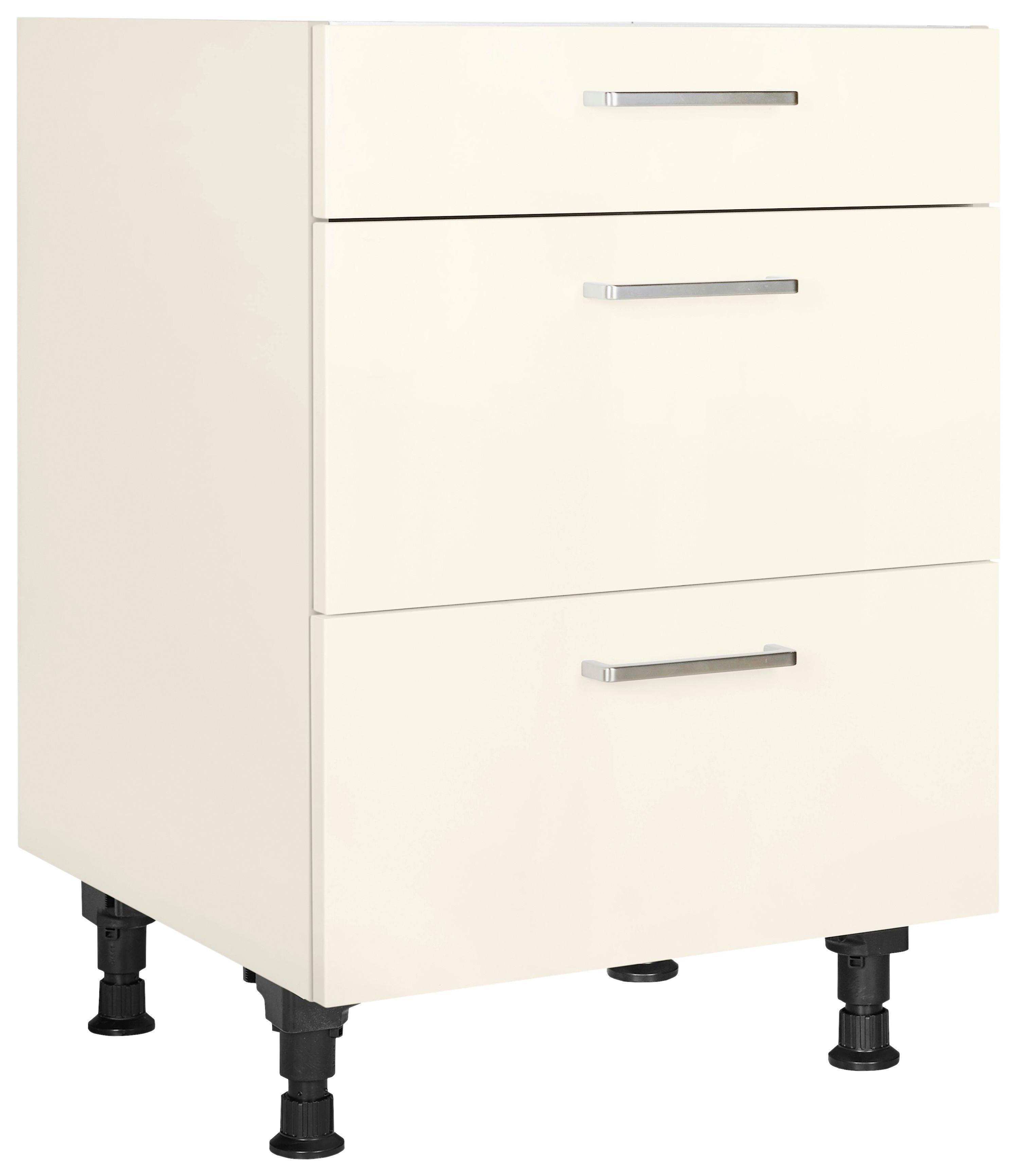 Kochfeldumbauschrank Touch Magnolie - Edelstahlfarben/Magnolie, MODERN, Holzwerkstoff/Metall (60/87/56cm) - Nobilia