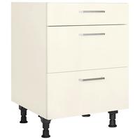 Kochfeldumbauschrank Touch Magnolie - Edelstahlfarben/Magnolie, MODERN, Holzwerkstoff/Metall (60/87/56cm) - Nobilia