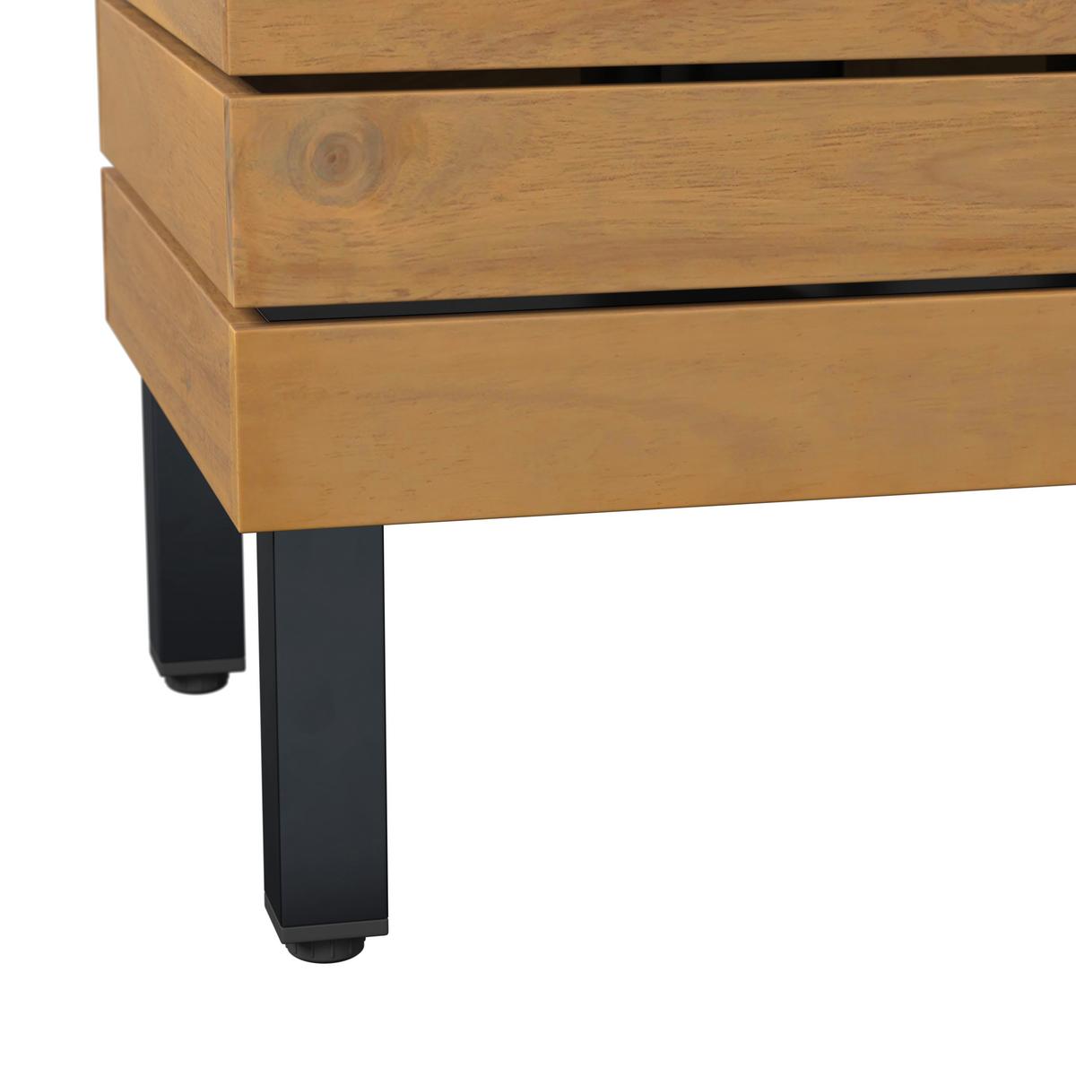 Hochbeet Marlo Echtholz massiv ca. 69x41x26 cm - Schwarz/Akaziefarben, MODERN, Holz/Kunststoff (69/41/26cm) - Bessagi Garden