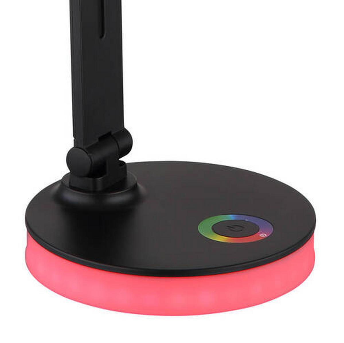 LED-Schreibtischleuchte Geraldo Schwarz max. 5 Watt - Opal/Schwarz, Design, Kunststoff (28/15/50cm) - Globo