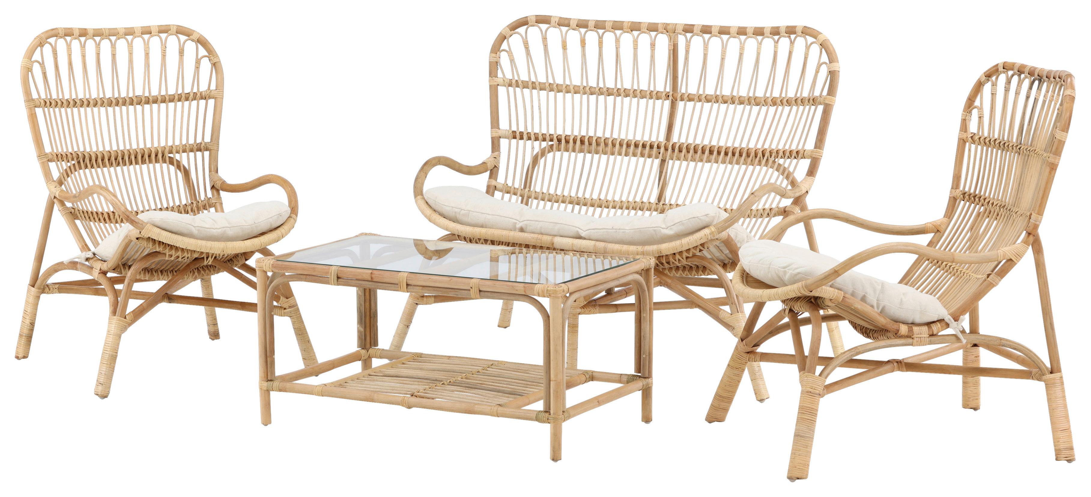 Loungegarnitur Ella Rattan Braun - Braun, KONVENTIONELL, Holz - Gardenson