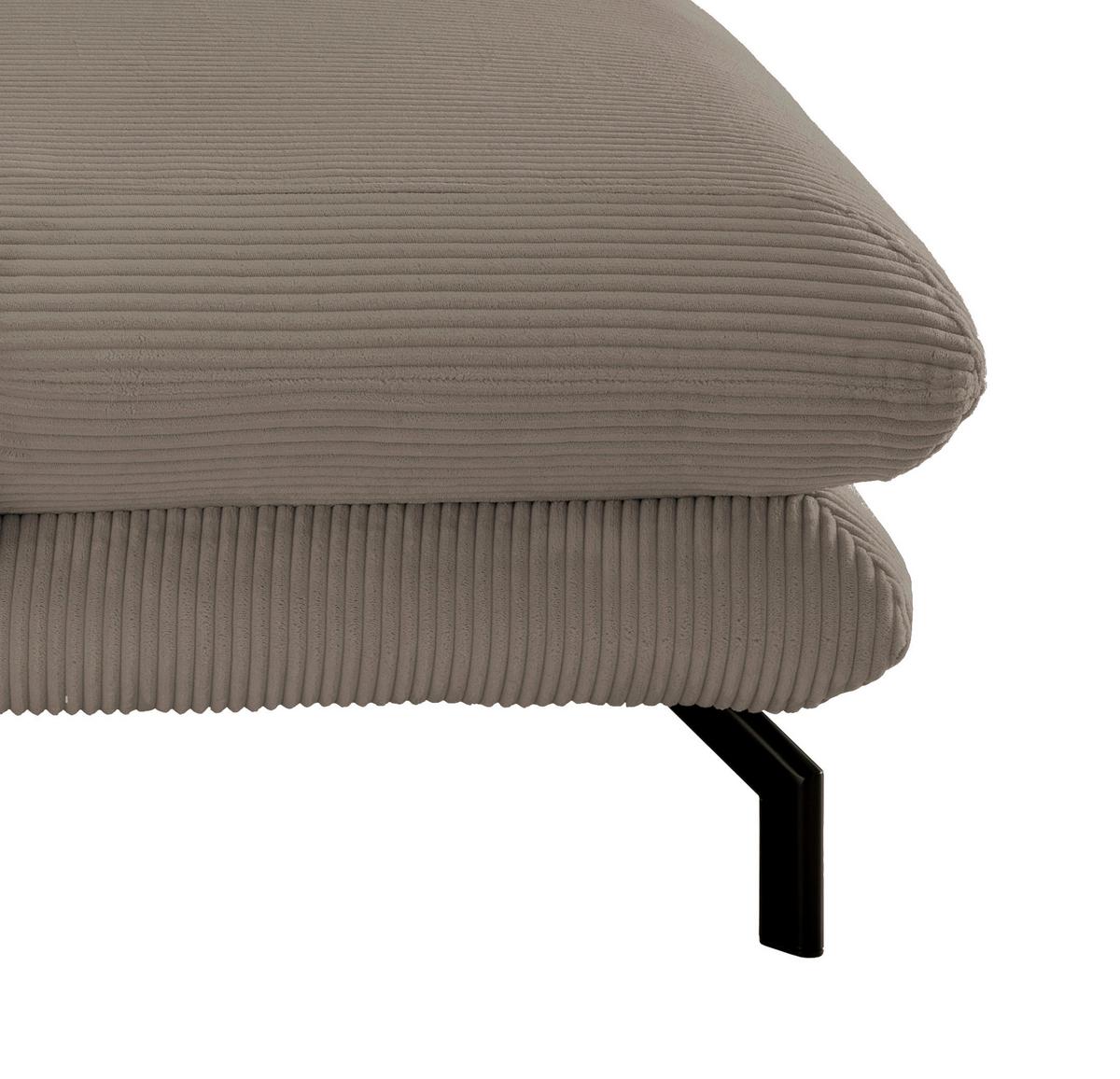 Relaxsessel Lava Graubraun Cord - Graubraun/Schwarz, MODERN, Textil/Metall (111/101/167cm) - Livetastic