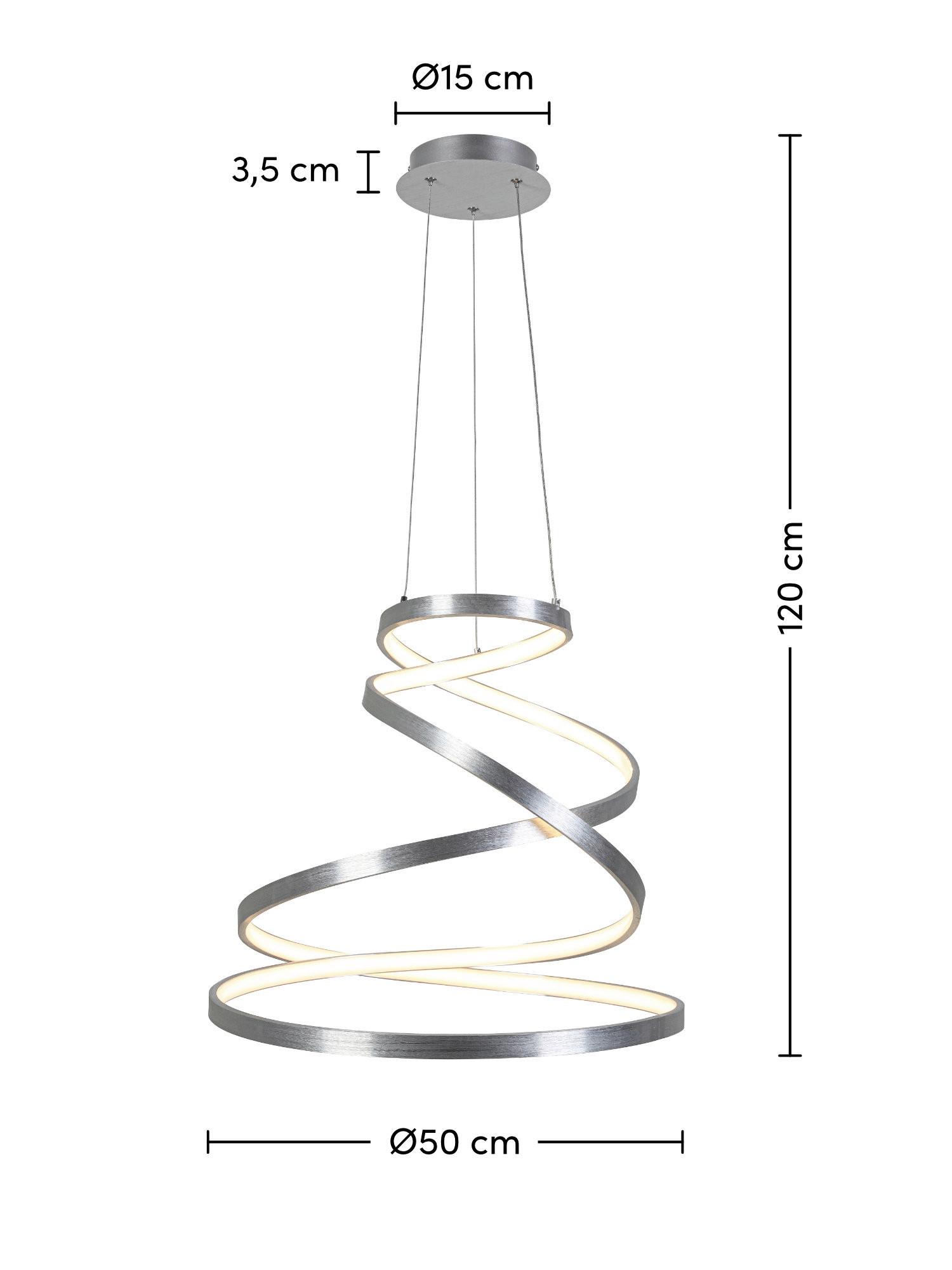 LED-HÄNGLAMPA SILVI - silver, Modern, metall/plast (50/50/120cm) - Mömax