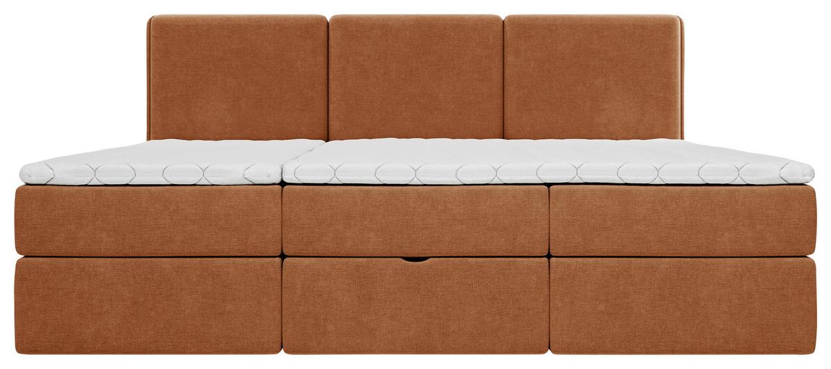 Familienbett Domino Combo Terracotta ca.240x200cm - Terracotta/Schwarz, MODERN, Holz/Holzwerkstoff (240/200cm) - MID.YOU