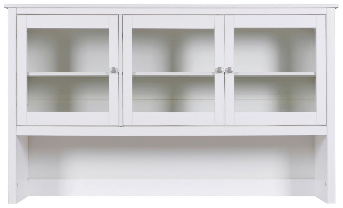 Buffetaufsatz Cilly Home ca. 160 cm Weiß - Silberfarben/Weiß, KONVENTIONELL, Holz/Metall (160cm) - MID.YOU