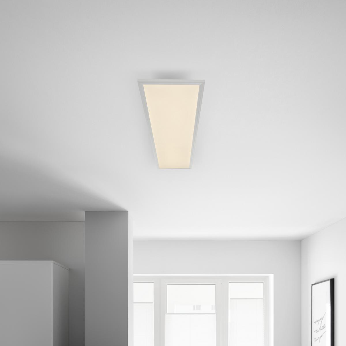 Plafonnier LED Cornelius max. 40 Watt - blanc, Modern, matière synthétique (120/30/7,5cm) - Premium Living