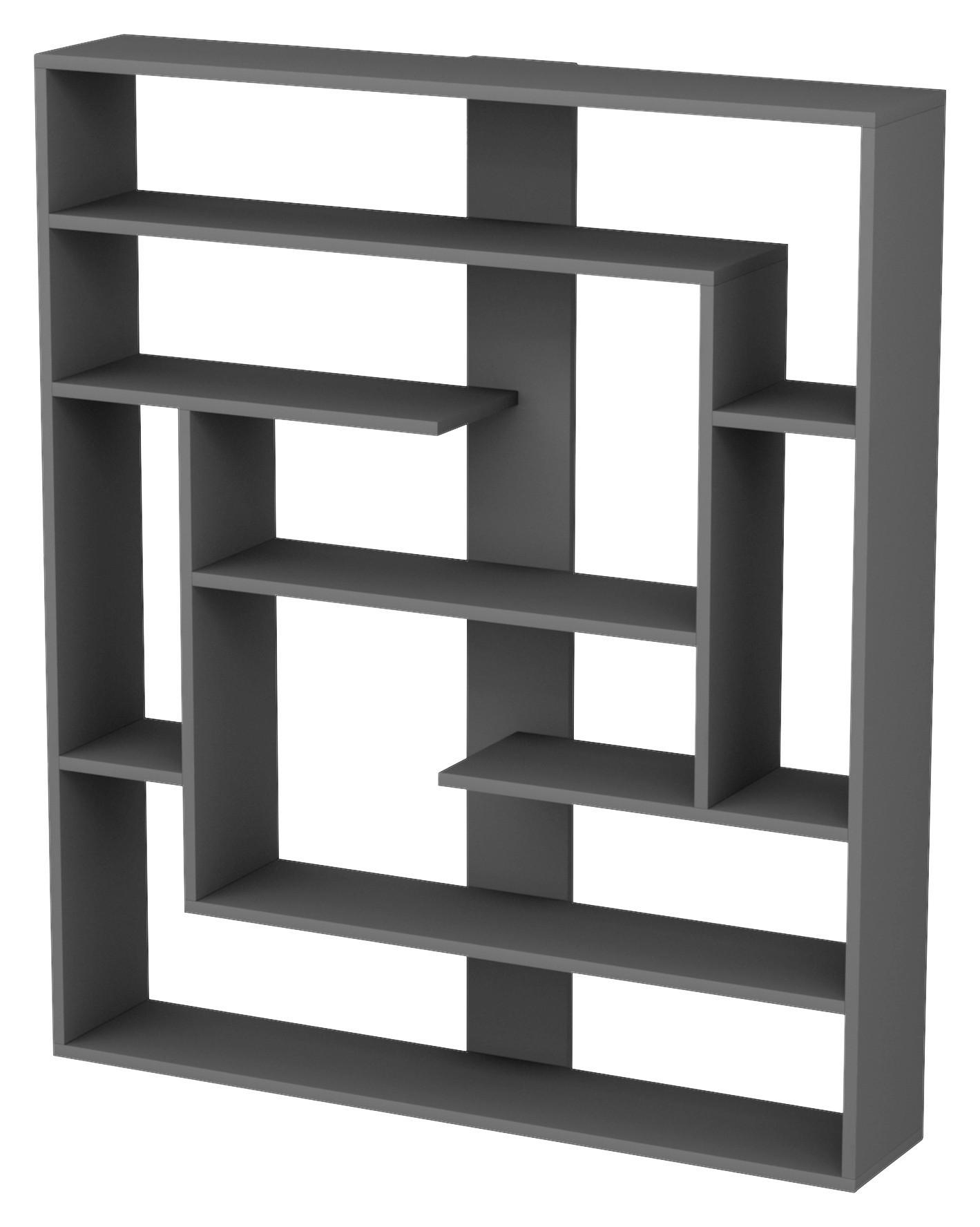 Regal Poseidon - antracit, Design, leseni material (114/132/22cm) - Livetastic