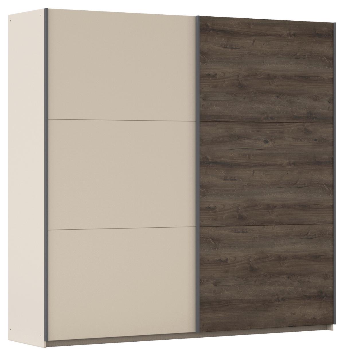 DULAP USI CULISANTE SAJO - stejar închis la culoare/șampanie, Trend, material pe bază de lemn (218/210/59cm) - Premium Living