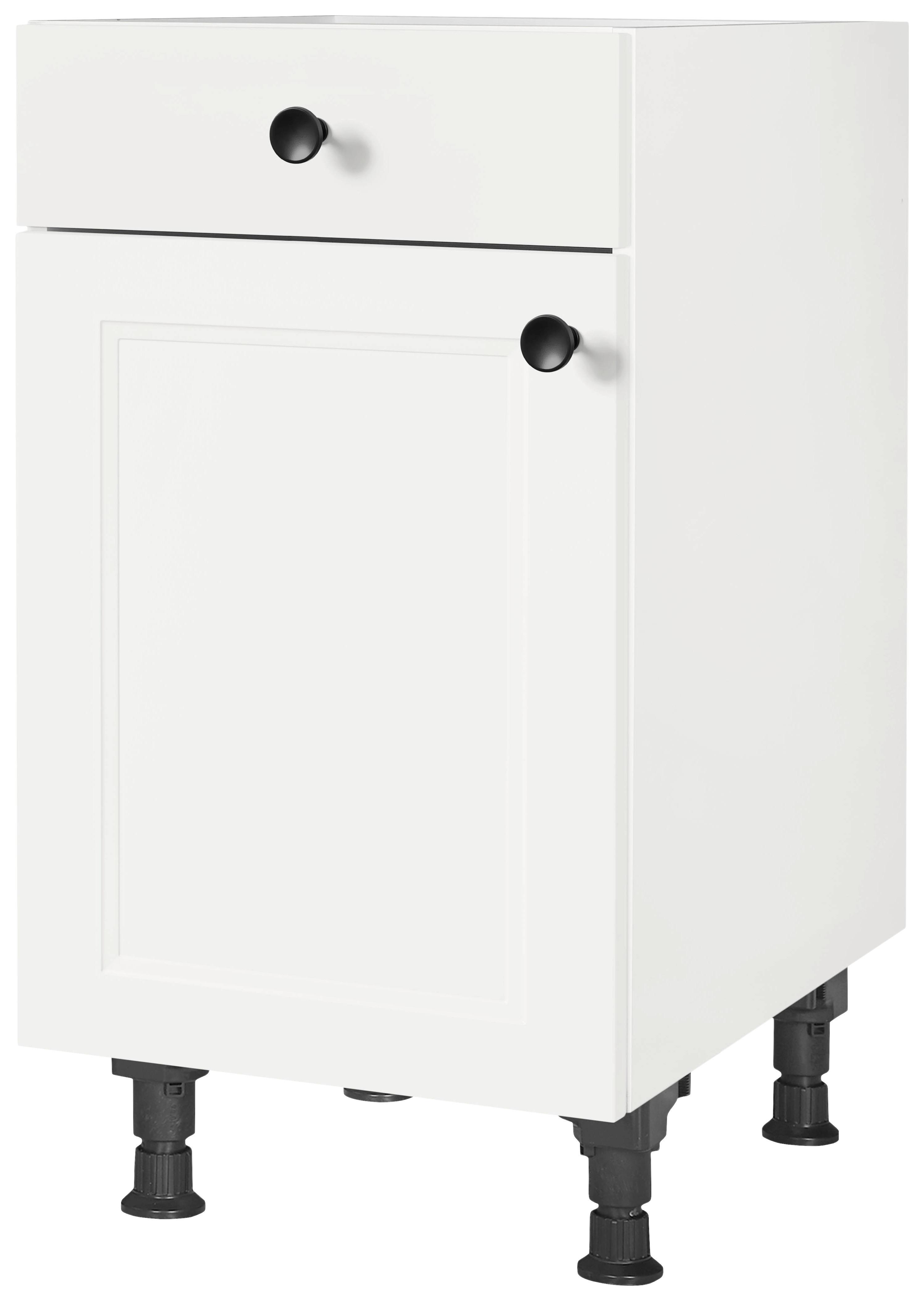 Schubkastenunterschrank Cascada Weiß - Schwarz/Weiß, MODERN, Holzwerkstoff/Metall (45/87/56cm) - Nobilia
