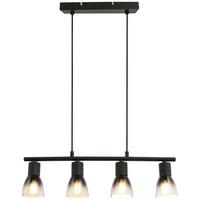 Függőlámpa Hiz - fekete, Modern, Üveg/fém (50/7,2/120cm) - Modern Living