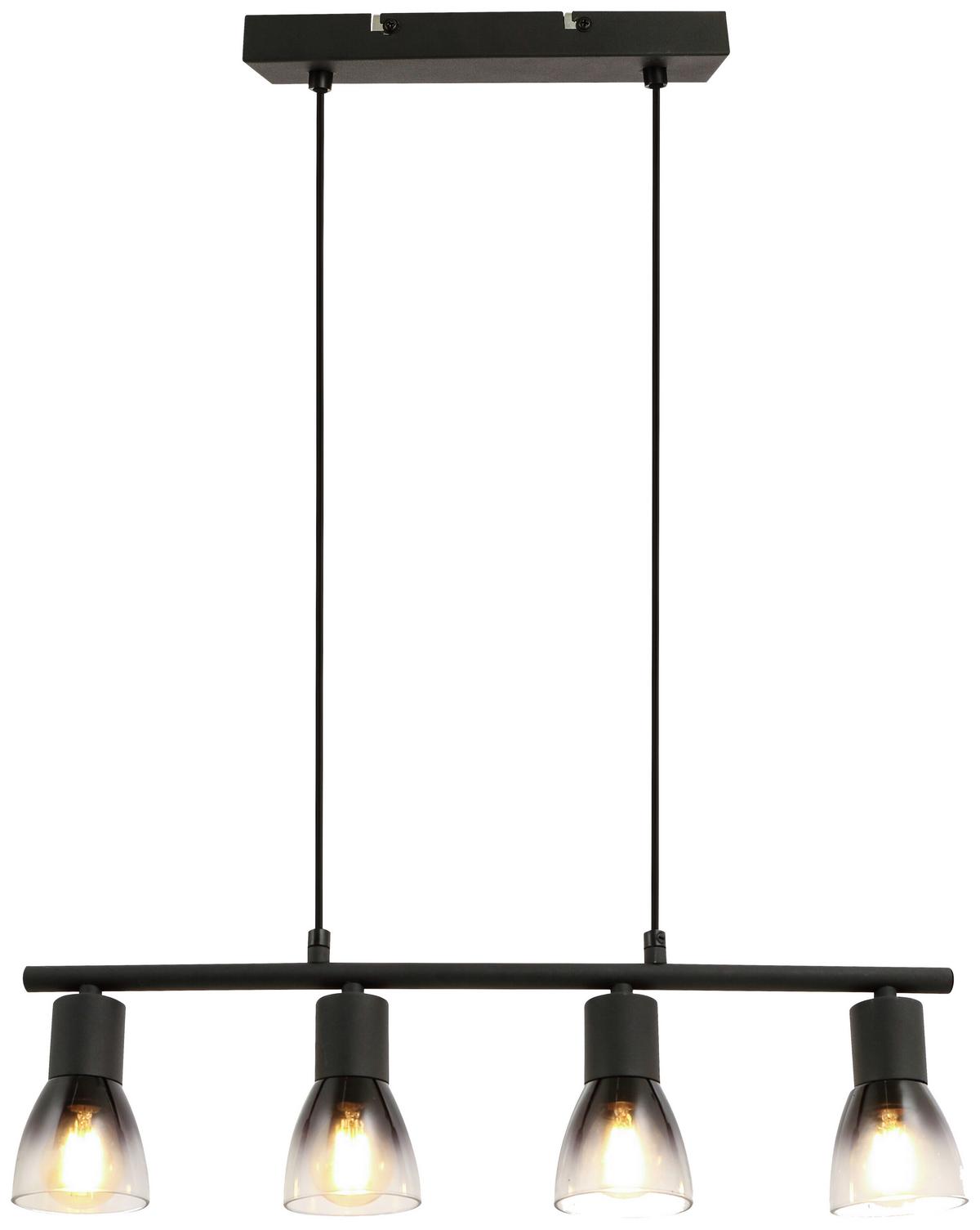 Függőlámpa Hiz - fekete, Modern, Üveg/fém (50/7,2/120cm) - Modern Living