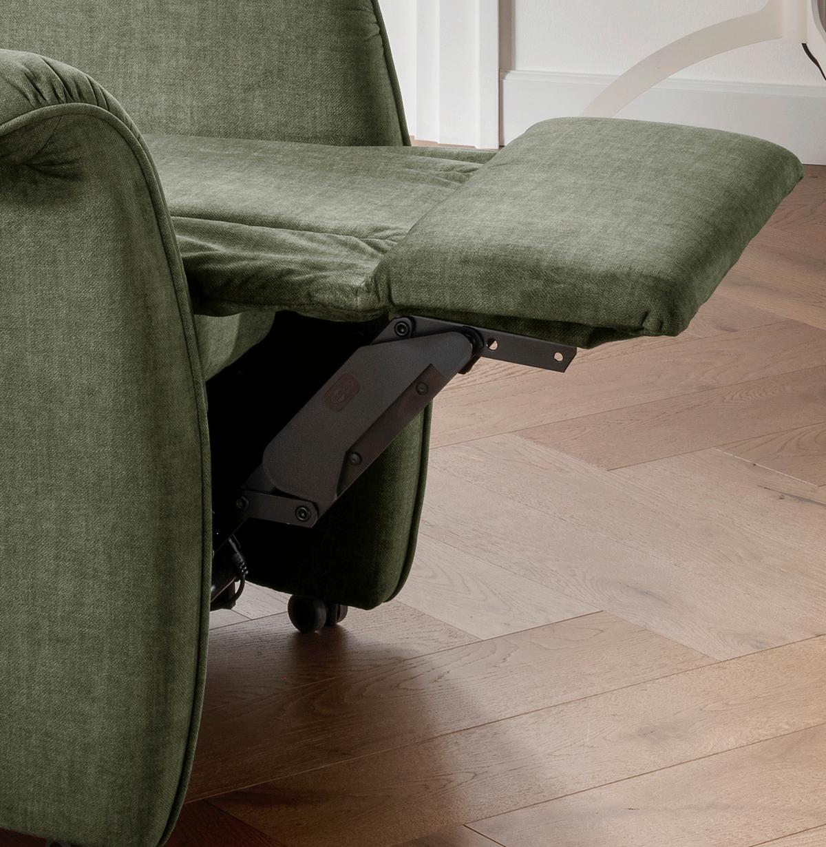 Relaxsessel Harry Dunkelgrün Velours - Dunkelgrün/Schwarz, Design, Kunststoff/Textil (77/107/88cm) - Livetastic