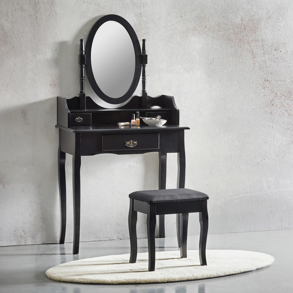 TOALETKA NORA - kolor brązu/czarny, Trend, materiał drewnopochodny/metal (76/146/40cm) - Landscape