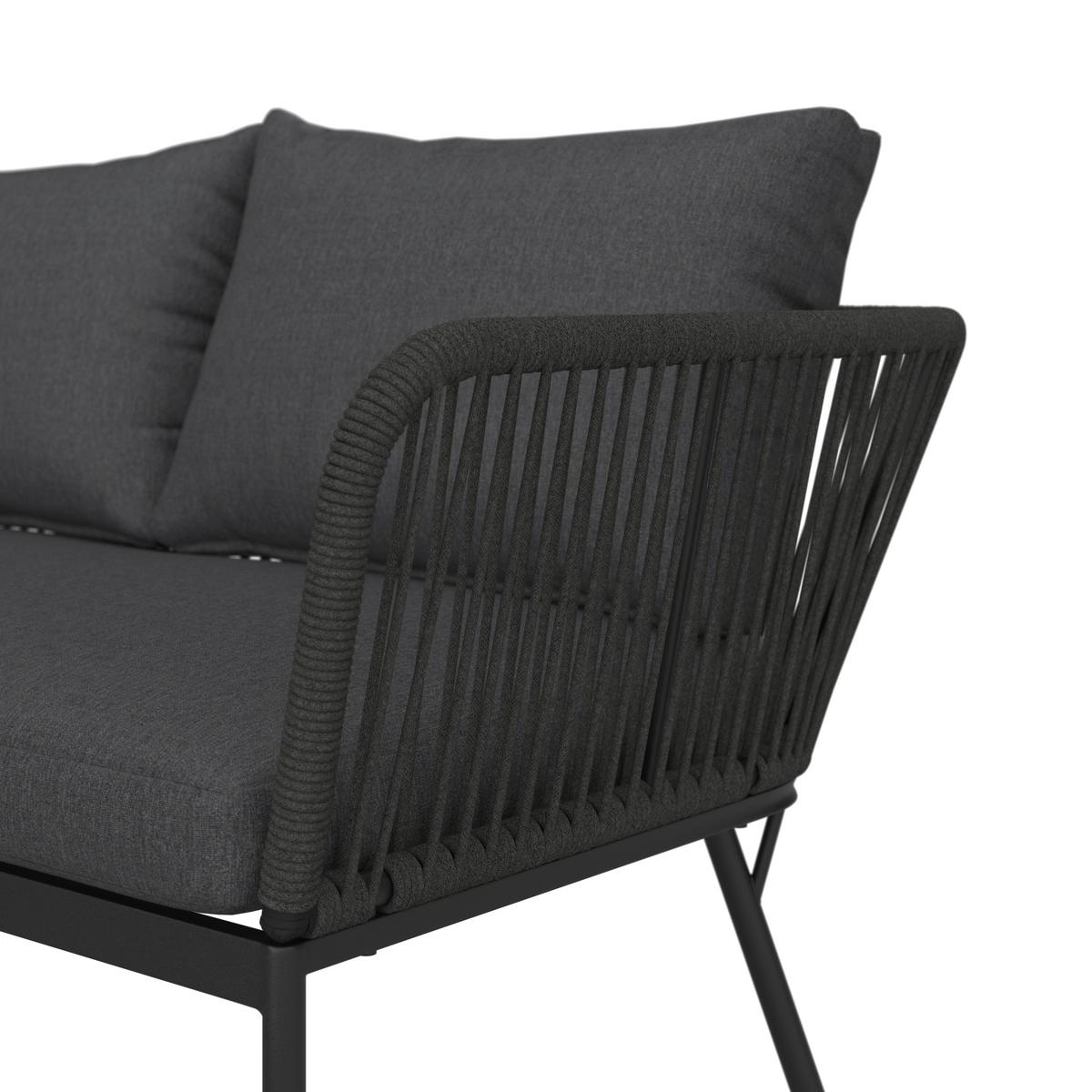 Loungegarnitur Cemi Anthrazit, 5-teilig - Anthrazit, MODERN, Kunststoff/Textil (210/72/210cm) - Mömax