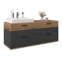 Omarica Za Pod Umivalnik Cotia Cotlu 2 - črna/barve hrasta, Moderno, kovina/leseni material (140/57/48cm) - James Wood