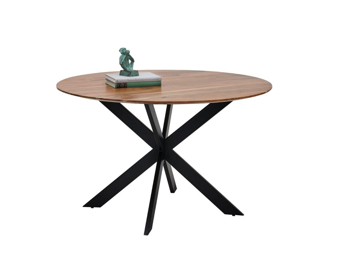 Masă Pedro - negru/culoare lemn acacia, Modern, lemn (130/79cm) - Modern Living