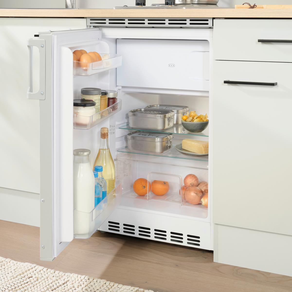 Mini Kuhinjski Blok Levi, S Hladilnikom In Kuhališčem - črna/siva, Moderno, leseni material (150cm) - FlexWell