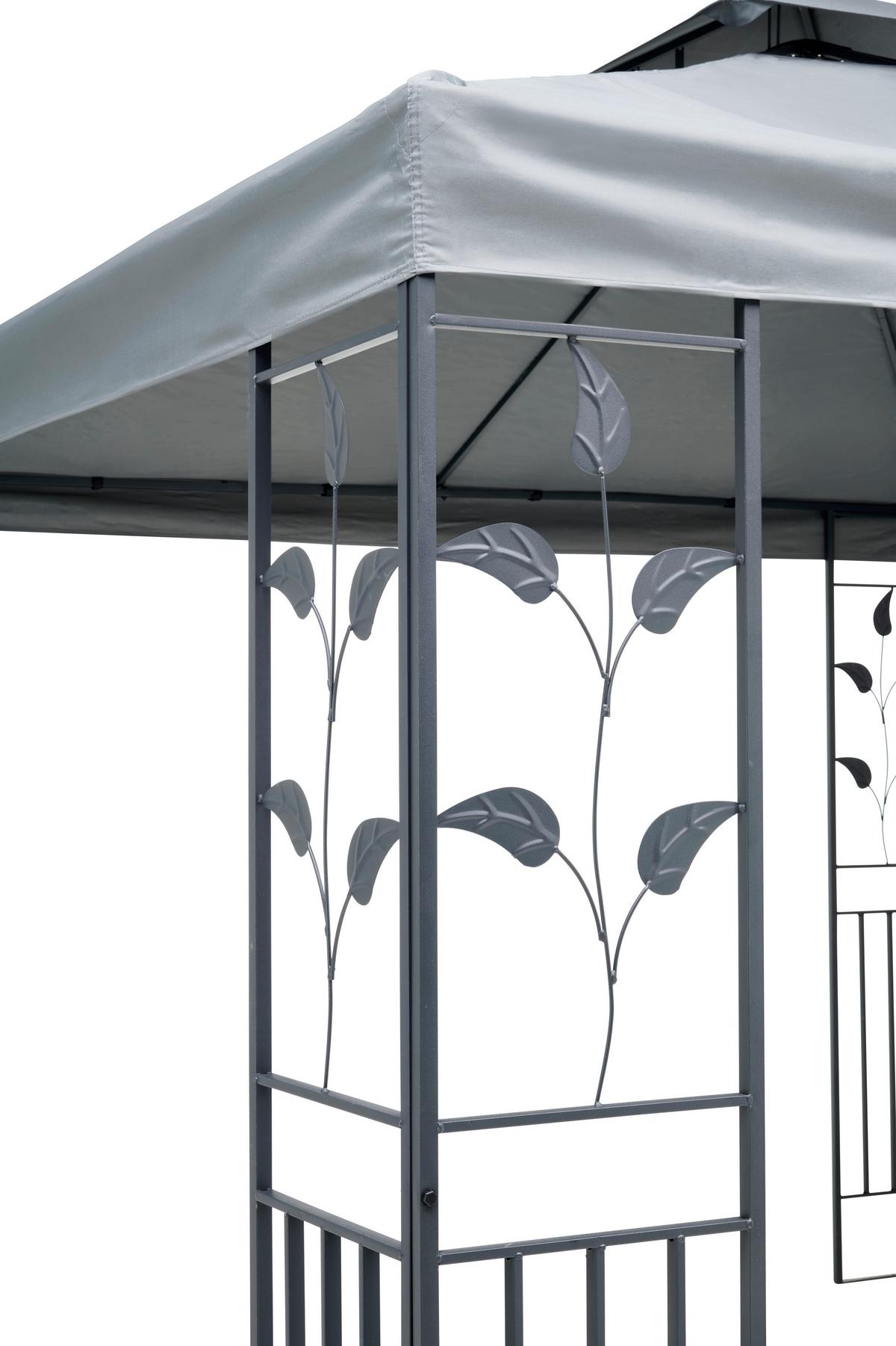 Paviljon Manila, Temno Siva - temno siva/antracit, Moderno, kovina/tekstil (297/267/297cm) - Modern Living