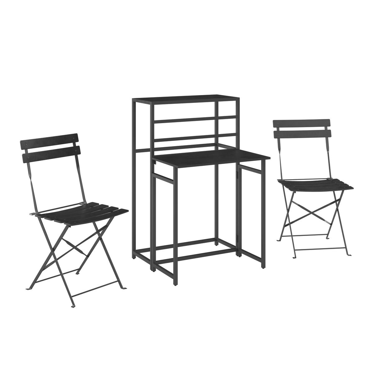 Balkonset Peter Anthrazit, 3-teilig - Anthrazit, Basics, Metall (52/106/56cm) - Mömax