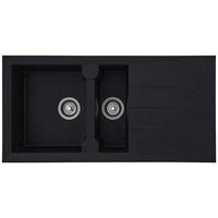 Spüle Alineo Schwarz Kunststein B/T ca. 100x50 cm - Schwarz, Trend, Stein (100/21/50cm) - Respekta