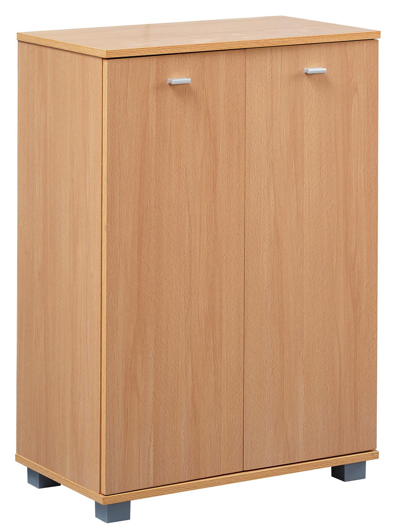 Schuhschrank Taja ca.60x90x35cm Buchefarben - Silberfarben/Buchefarben, KONVENTIONELL, Holzwerkstoff (60/90/35cm) - MID.YOU