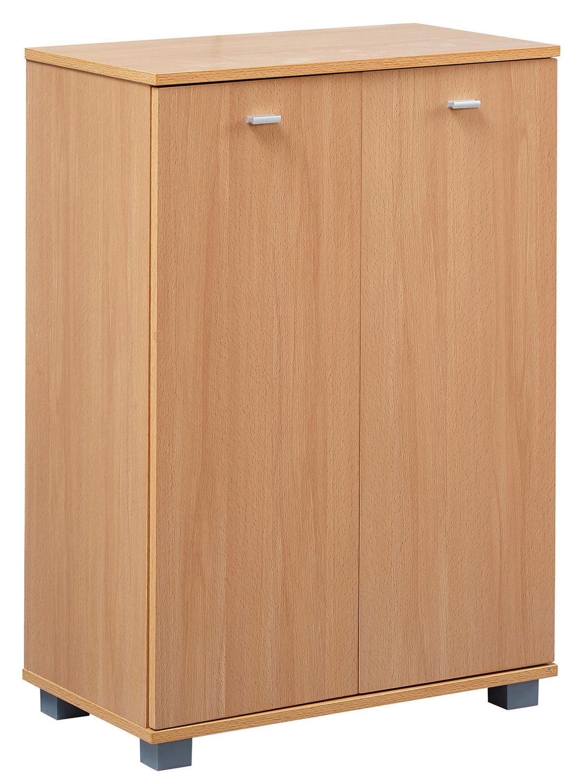 Schuhschrank Taja ca.60x90x35cm Buchefarben - Silberfarben/Buchefarben, KONVENTIONELL, Holzwerkstoff (60/90/35cm) - MID.YOU