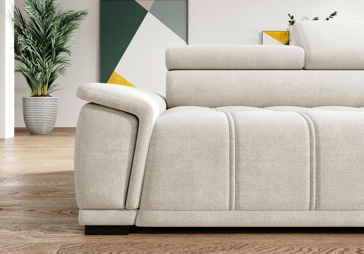 Kutna Garnitura Gremio - boje pijeska/crna, Moderno, tekstil/plastika (283/106cm) - Modern Living