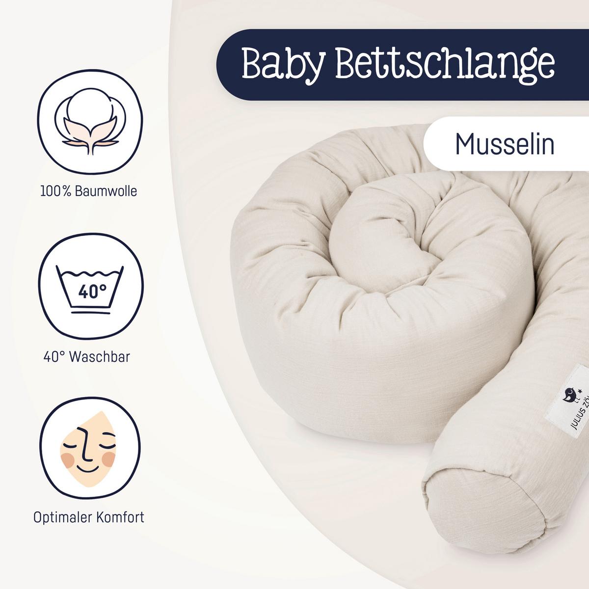 OCHRANIACZ DO ŁÓŻECZKA MUSSELIN SAND - Basics (180cm) - Julius Zöllner