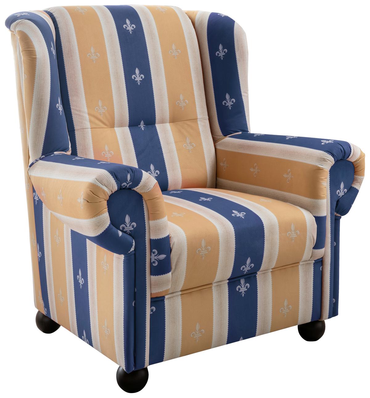 Sesselset Torello Blau Mikrofaser - Blau, KONVENTIONELL, Holz/Textil (92/102/145cm) - Livetastic