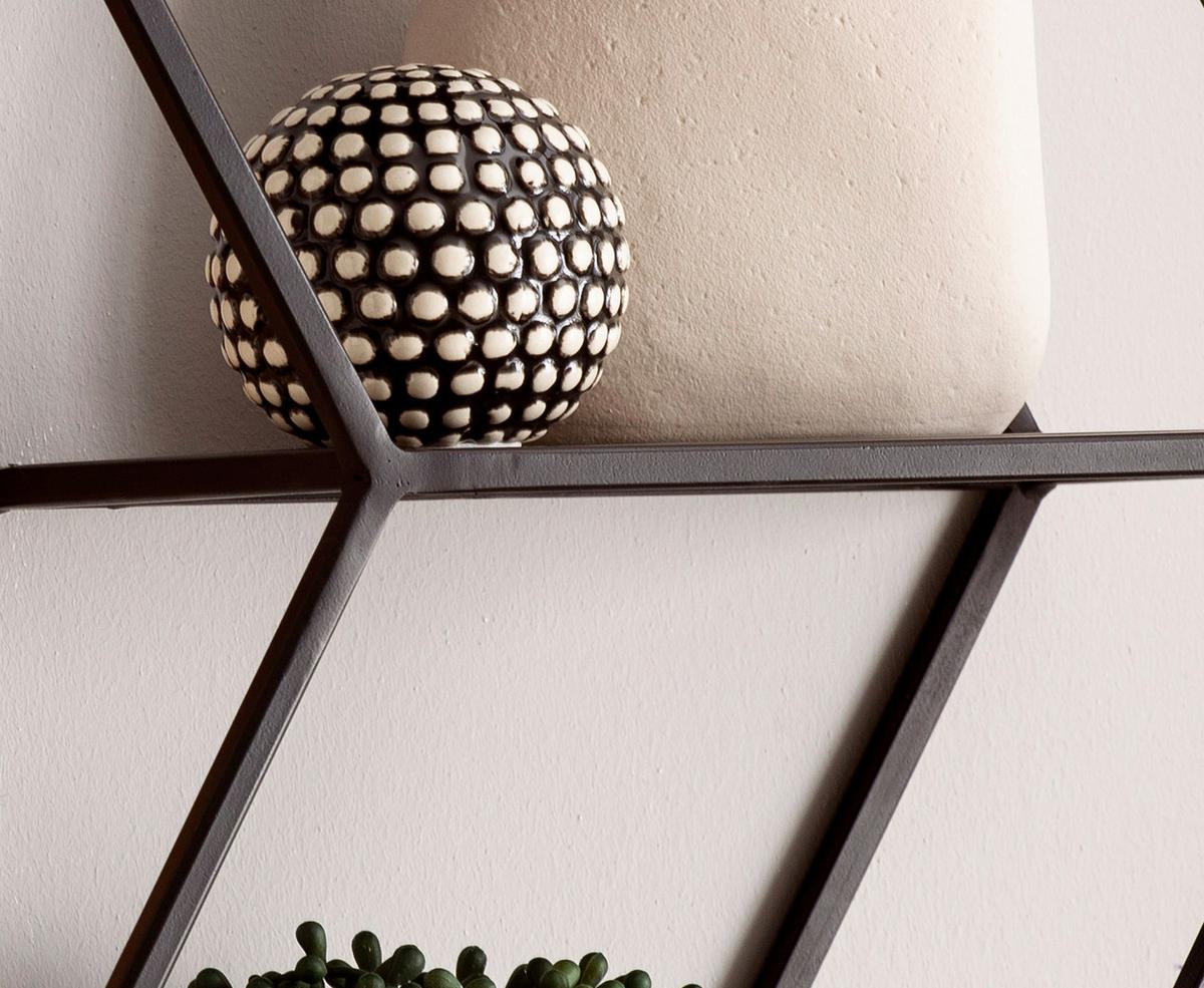 Etajeră De Perete Wl6.764 - maro/negru, Lifestyle, lemn/metal (60/52/20cm) - MID.YOU