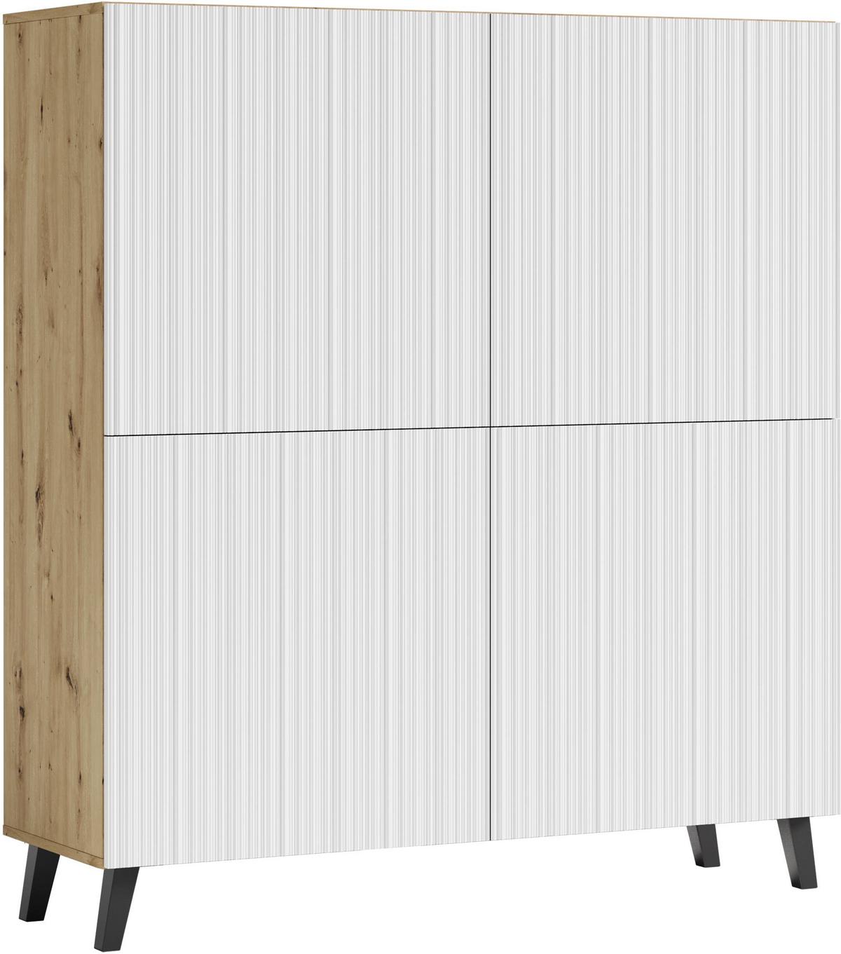 HIGHBOARD PHUKET 120 - Weiss/Schwarz, Trend, Holzwerkstoff/Kunststoff (120/130/39cm) - P & B