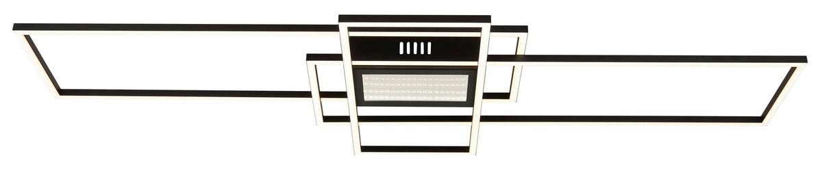 LED-DECKENLEUCHTE 48468-60 - Opal/Schwarz, Design, Kunststoff/Metall (110,8/42/6,8cm) - Globo