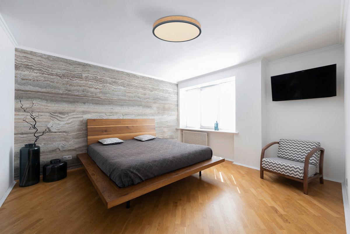 LED-DECKENLEUCHTE 416080WD2R  DORO - Dunkelbraun/Opal, Konventionell, Holzwerkstoff/Kunststoff (45/8,5cm) - Globo