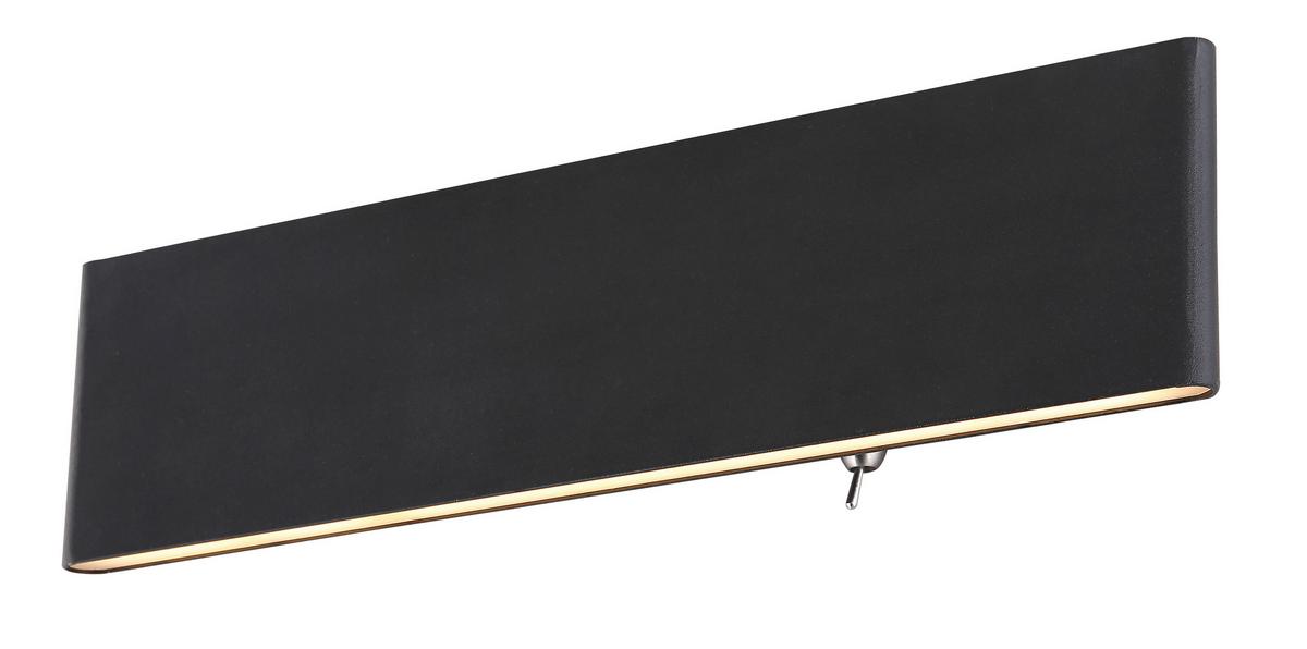 LED-Wandleuchte Siegfried max.  12 Watt - Opal/Schwarz, Basics, Kunststoff/Metall (29,5/4,5/8cm) - Globo