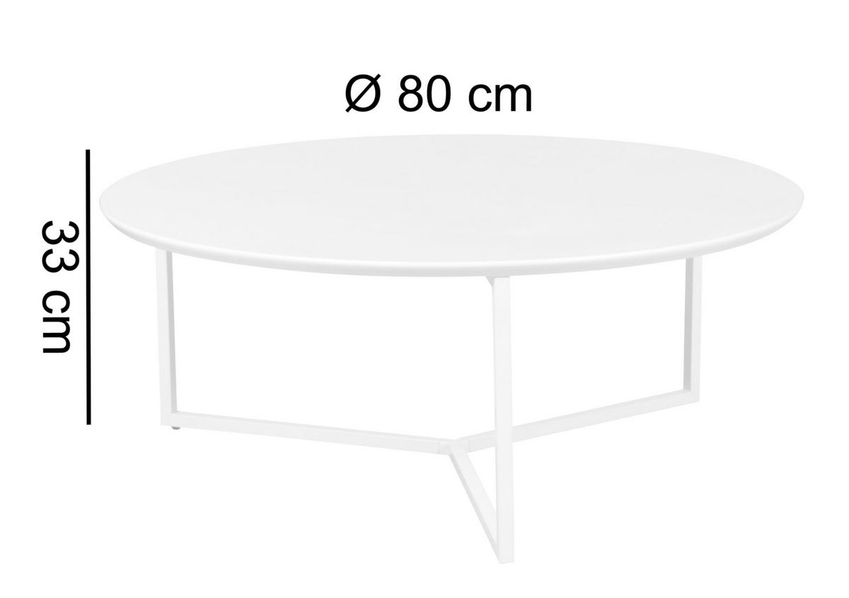 Klubska Miza Wl5.240 - bela, Design, kovina/leseni material (80/80/33cm) - MID.YOU