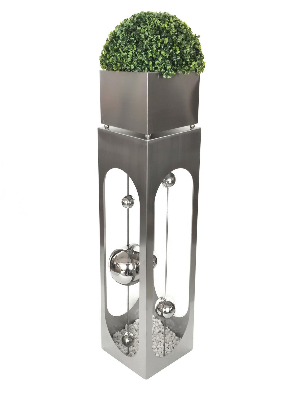 Blumensläule Patio ca. 26x110 cm Edelstahl - Silberfarben, Basics, Metall (26/110/26,5cm)