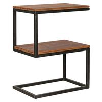 Beistelltisch "Akola" ca. 45x30 cm, aus Sheesham - Sheeshamfarben/Schwarz, Design, Holz/Metall (45/30/60cm) - MID.YOU