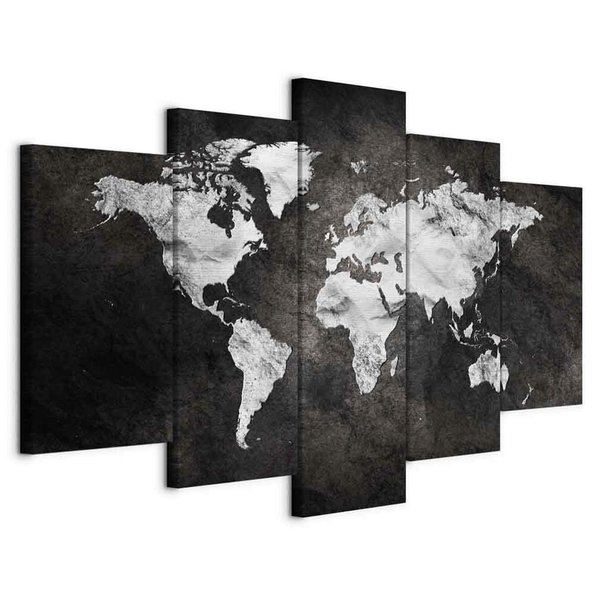 Slika Na Platnu Dark World - siva/črna, Basics, tekstil/leseni material (200/100/1,5cm) - artgeist