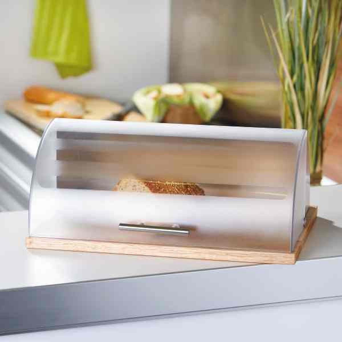 Brotkasten Brenda in Naturfarben - Transparent/Naturfarben, Basics, Holz/Kunststoff (30/16,5/39cm) - Mömax