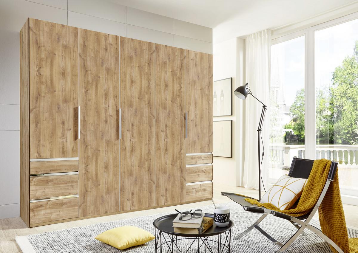 Ormar S Klasičnim Vratima Level 36a - boje hrasta/boje kroma, Moderno, drvni materijal/metal (250/216/58cm) - Modern Living
