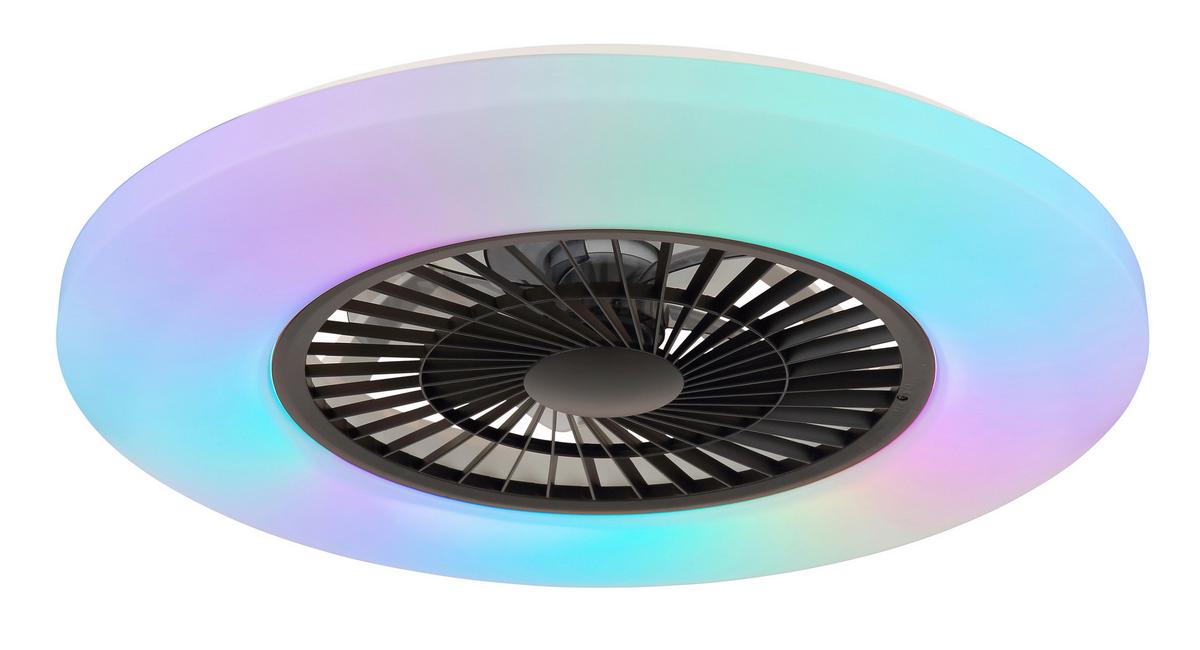 DECKENVENTILATOR 03649S - Weiss/Schwarz, Konventionell, Kunststoff (59,5/15,4cm) - Globo