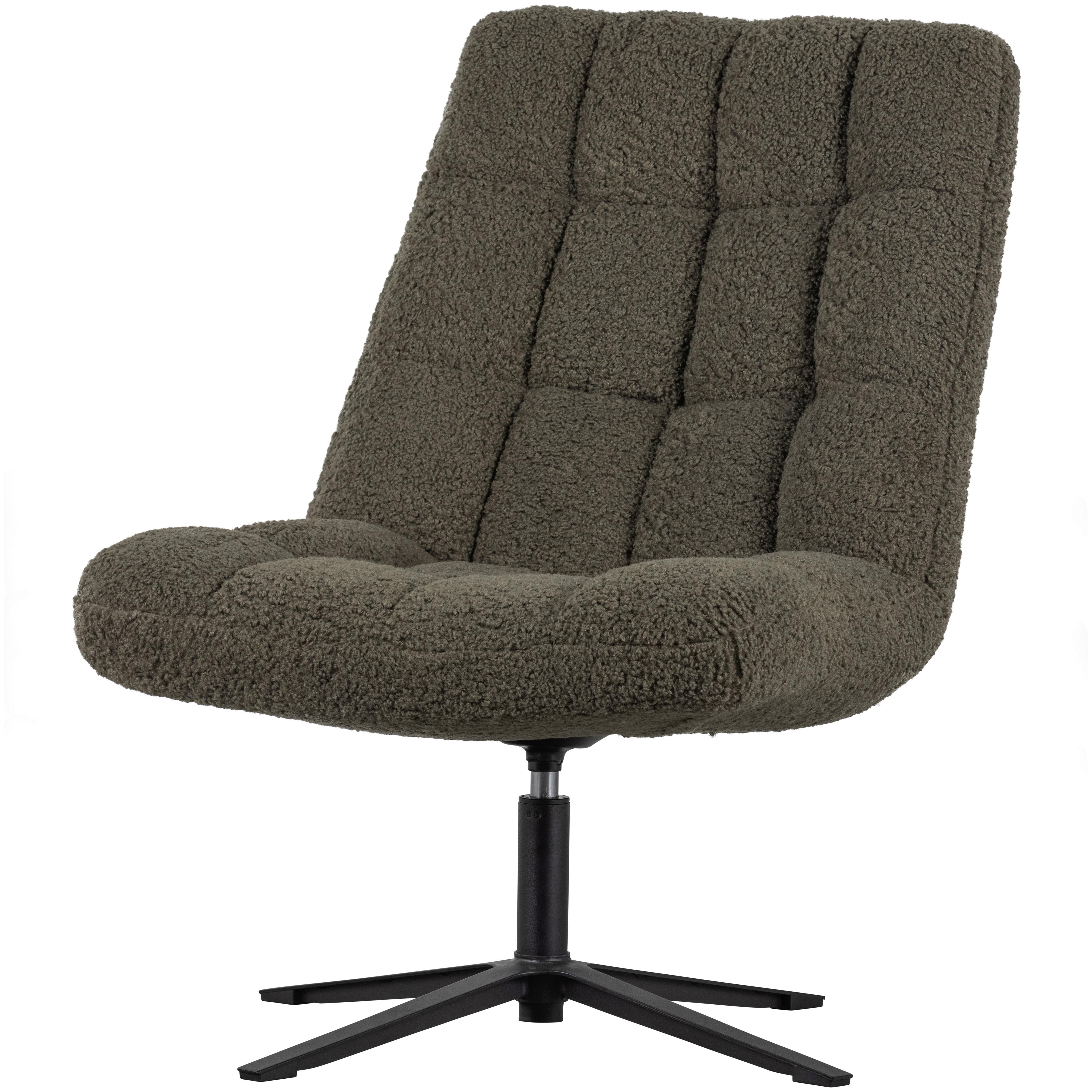Sessel Job Dunkelgrün B: 70 cm - Dunkelgrün/Schwarz, Design, Textil/Metall (70/101/85cm) - Livetastic