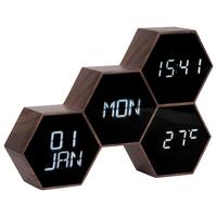 BUDZIK KA5805WD - brązowy, Basics, tworzywo sztuczne (17,5/12/4,5cm) - Karlsson