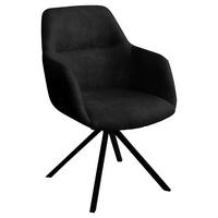 KRZESŁO Z PODŁOKIETNIKAMI VENEDIG - antracytowy/czarny, Design, metal/tkanina (57/85,5/65cm) - Voleo