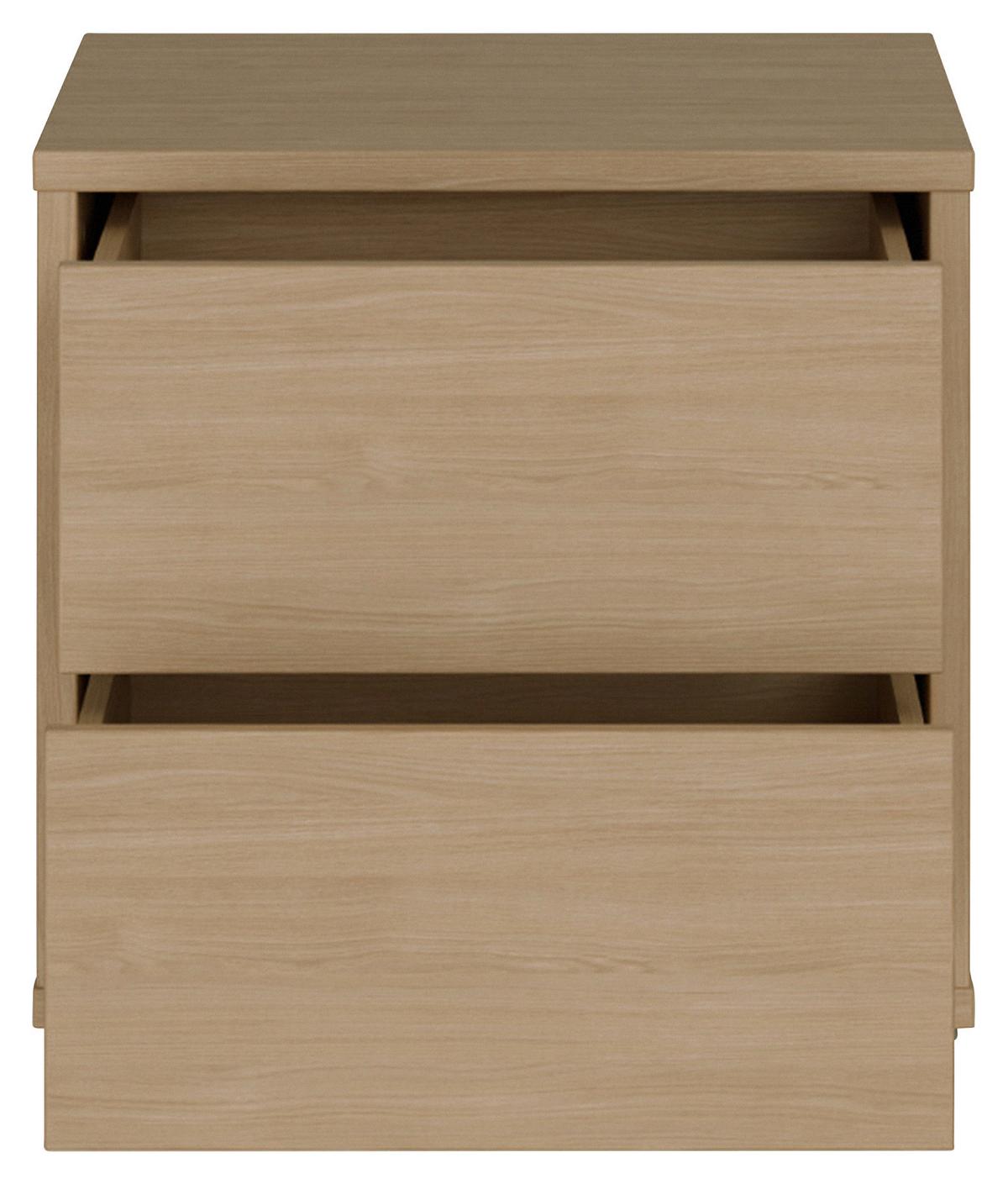 Nočna Omarica Alice, Barva Hrasta - srebrne barve/barve hrasta, Trend, umetna masa/leseni material (50/48/42cm) - Carryhome