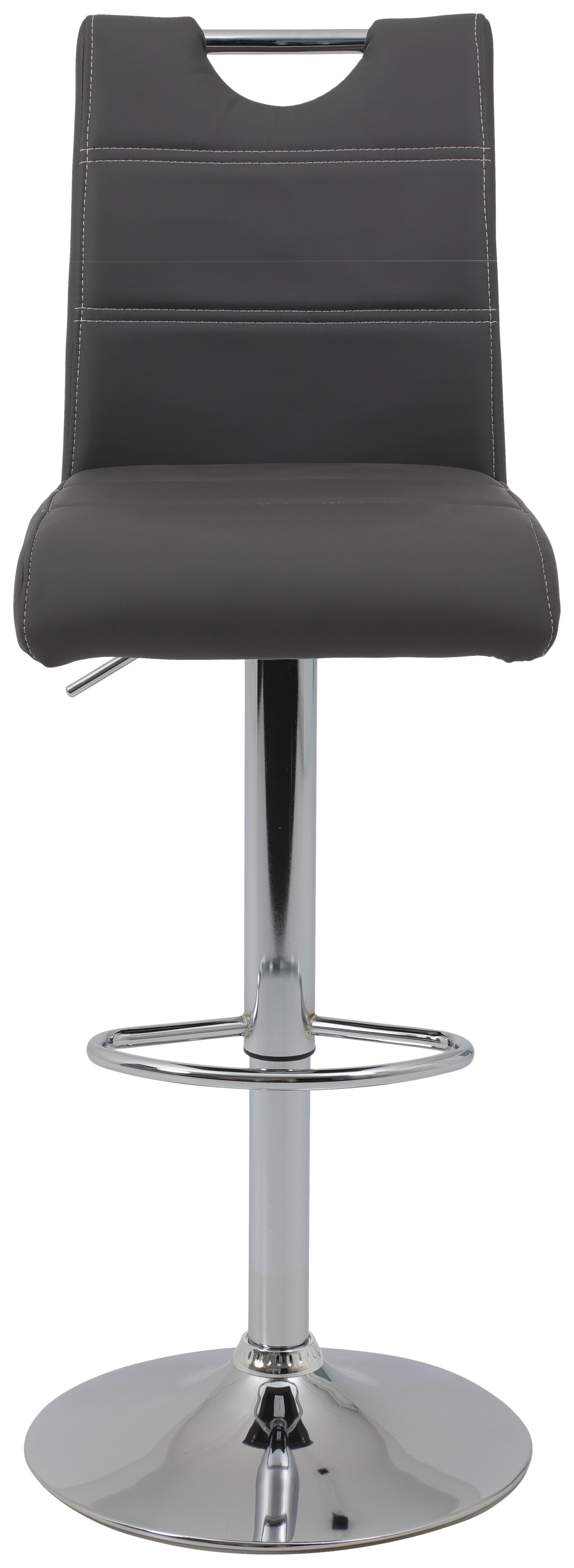 Barhocker Set mit Lehne und 360°drehbar 2-tlg Miranda Grau - Chromfarben/Weiß, MODERN, Textil/Metall (38/97-119/50cm) - MID.YOU
