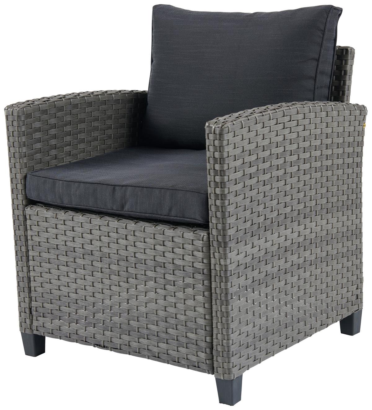 FOTEL OGRODOWY VIPORA - szary/brązowy, Modern, tworzywo sztuczne/metal (65/67/73cm) - Ambia Garden