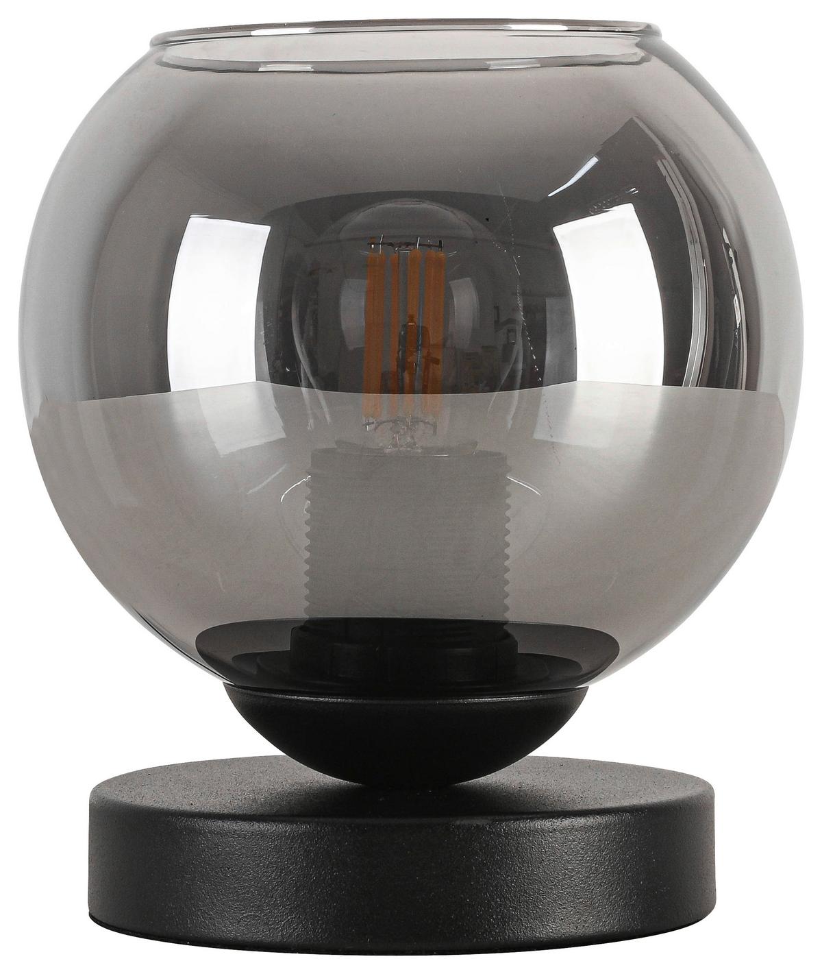 Veioză Luffoo - culoare crom/negru, Modern, plastic/sticlă (15/17,5cm) - Modern Living